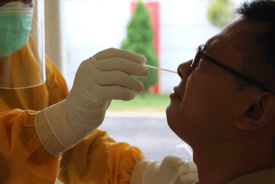 COVID rapid testing begins with a swab